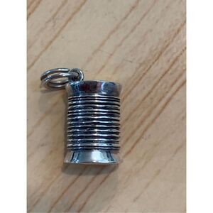 .925 Vintage Spool of Thread Sterling Silver Jewelry Charm #sew #hobby